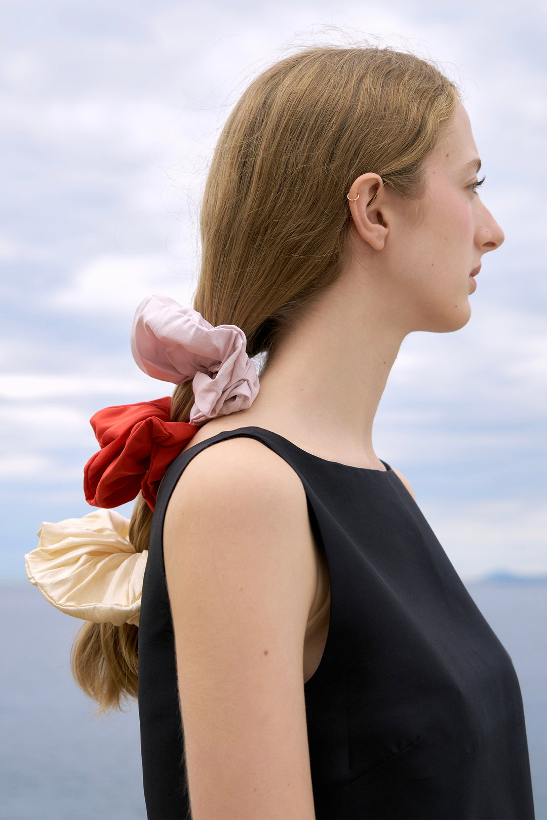 PAJA Berries Dupion Silk Oversized Scrunchie - Corn Yellow