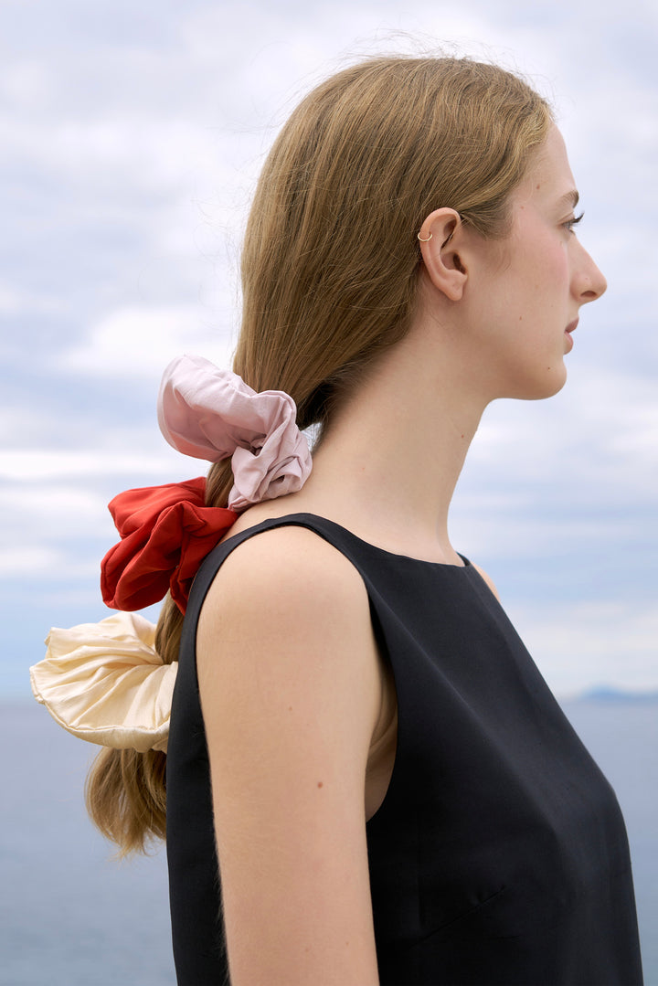 PAJA Berries Dupion Silk Oversized Scrunchie - Corn Yellow