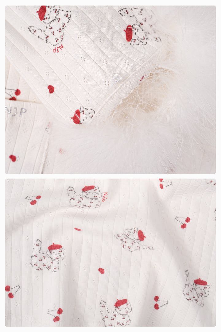 Kiki Cat Wool Silk Knit Top and Pants