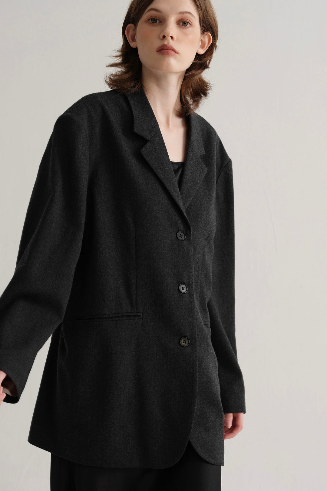 PAJA Farm Edit Classic Wool Blazer - Grey