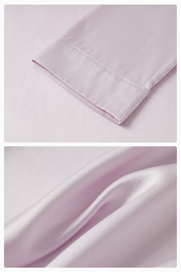 VEGA Collection Silk Rhinestone-Embellished Long Sleeve Set - Amethyst