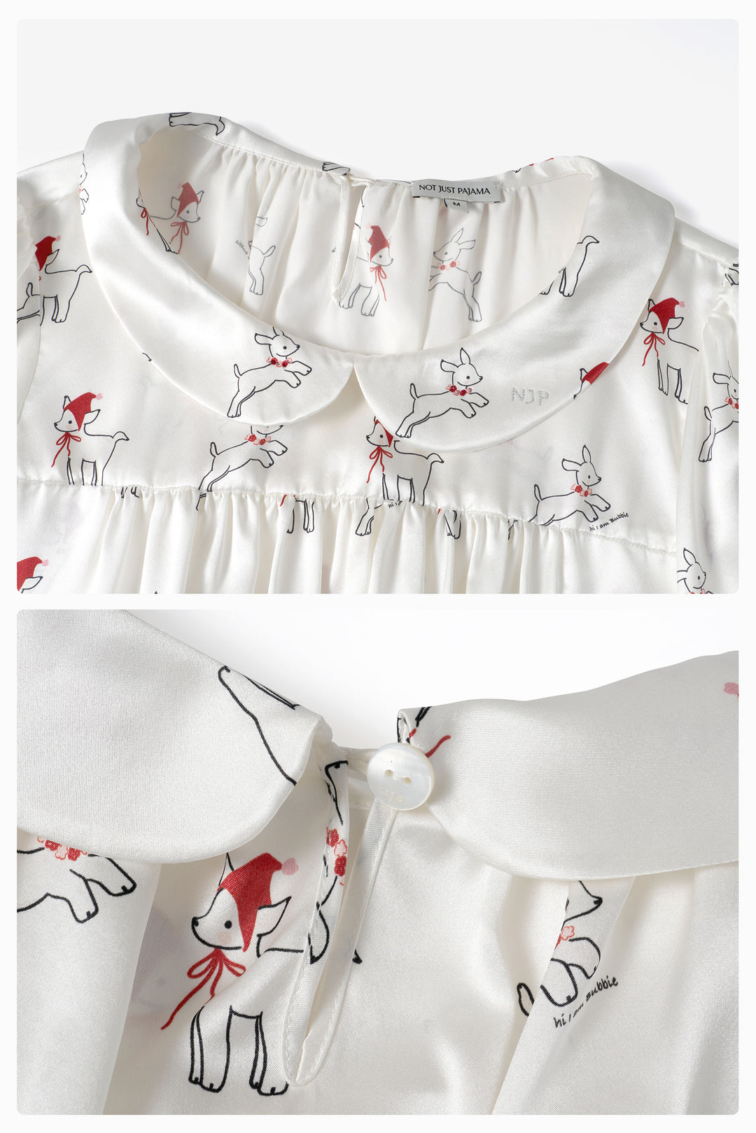 Bubbie 22 Momme Silk Peter Pan Collar Short Pajama Set