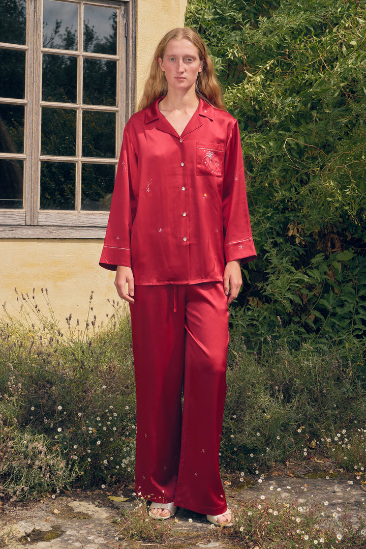 VEGA Women’s 22mm Mulberry Silk Pajama Set-Silk Pajamas Long Set-Not Just Pajama