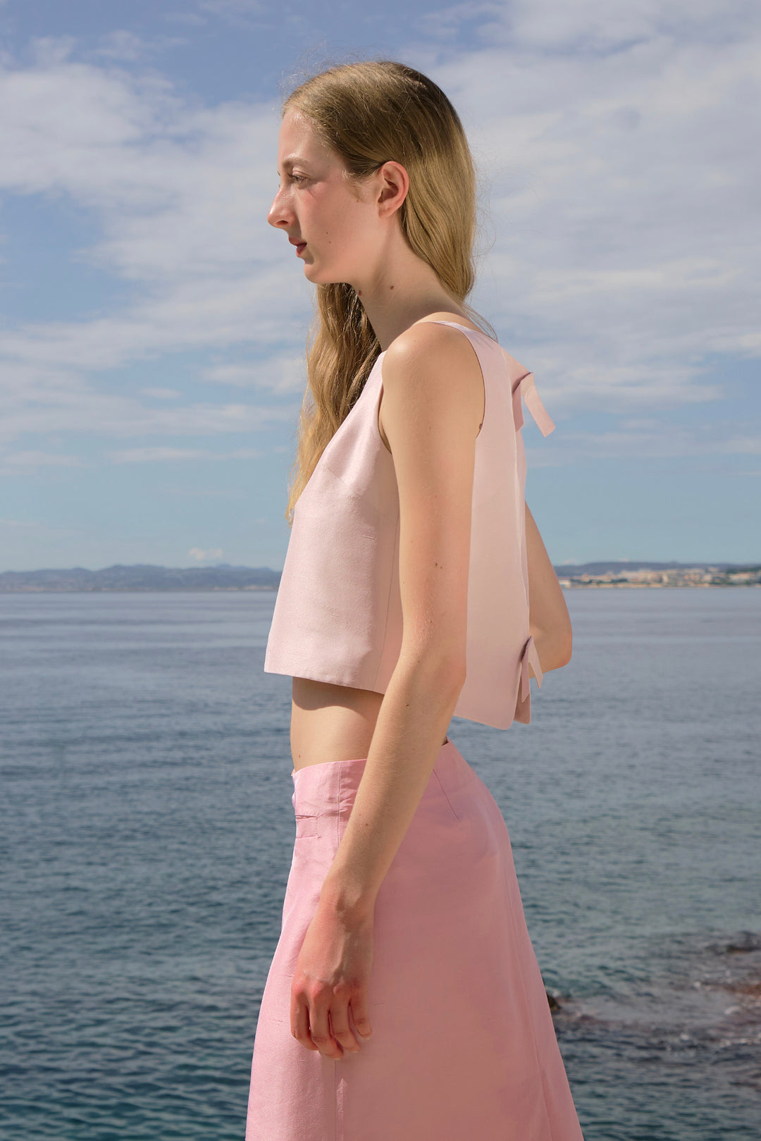 PAJA Berries Dupion Silk Top with Bows - Pink