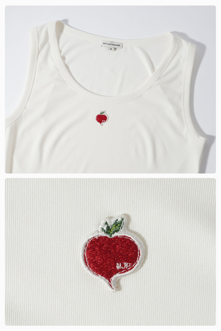 Farm Edit Red Turnip Modal-Silk Knit Tank Top