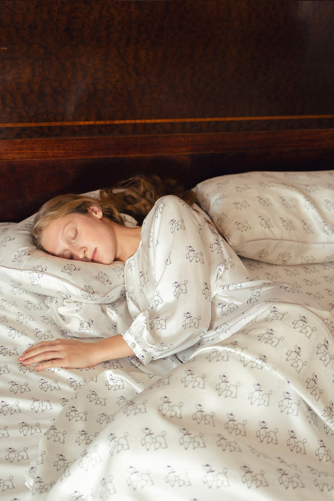 Animal Lover Box | Diamond Poodles Silk Sleeping Eye Mask & Pillowcase