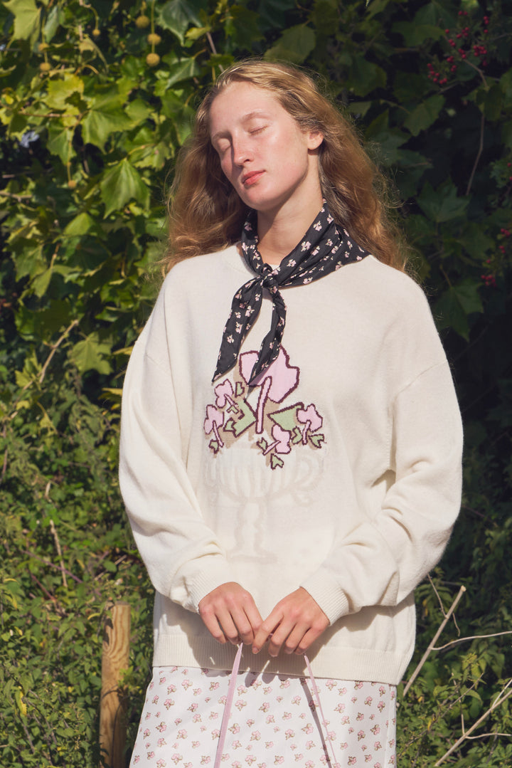 PAJA Farm Edit Jacquard-Knit Crew Neck Sweater