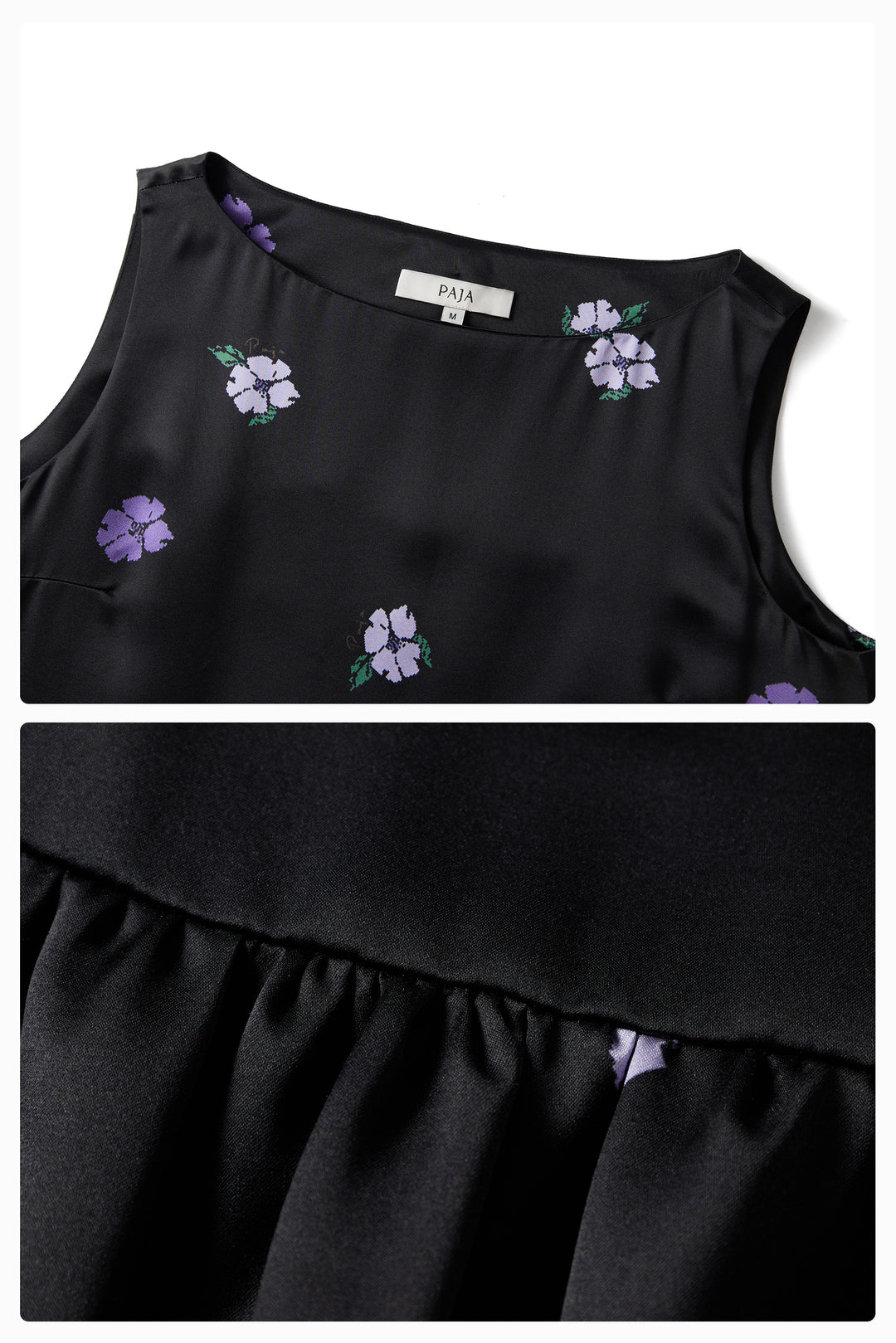 PAJA Summer Shimmer Silk Wool Satin Printed Dress