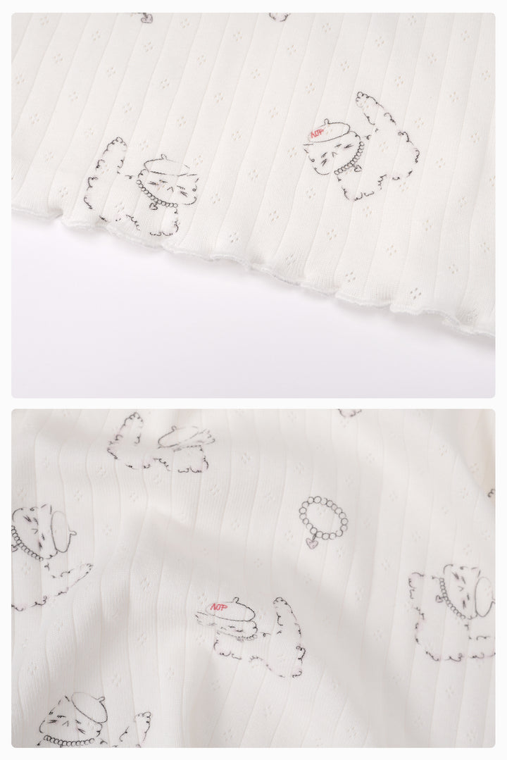 Pearl Kiki Cat Wool Silk Knit Lounge Separates