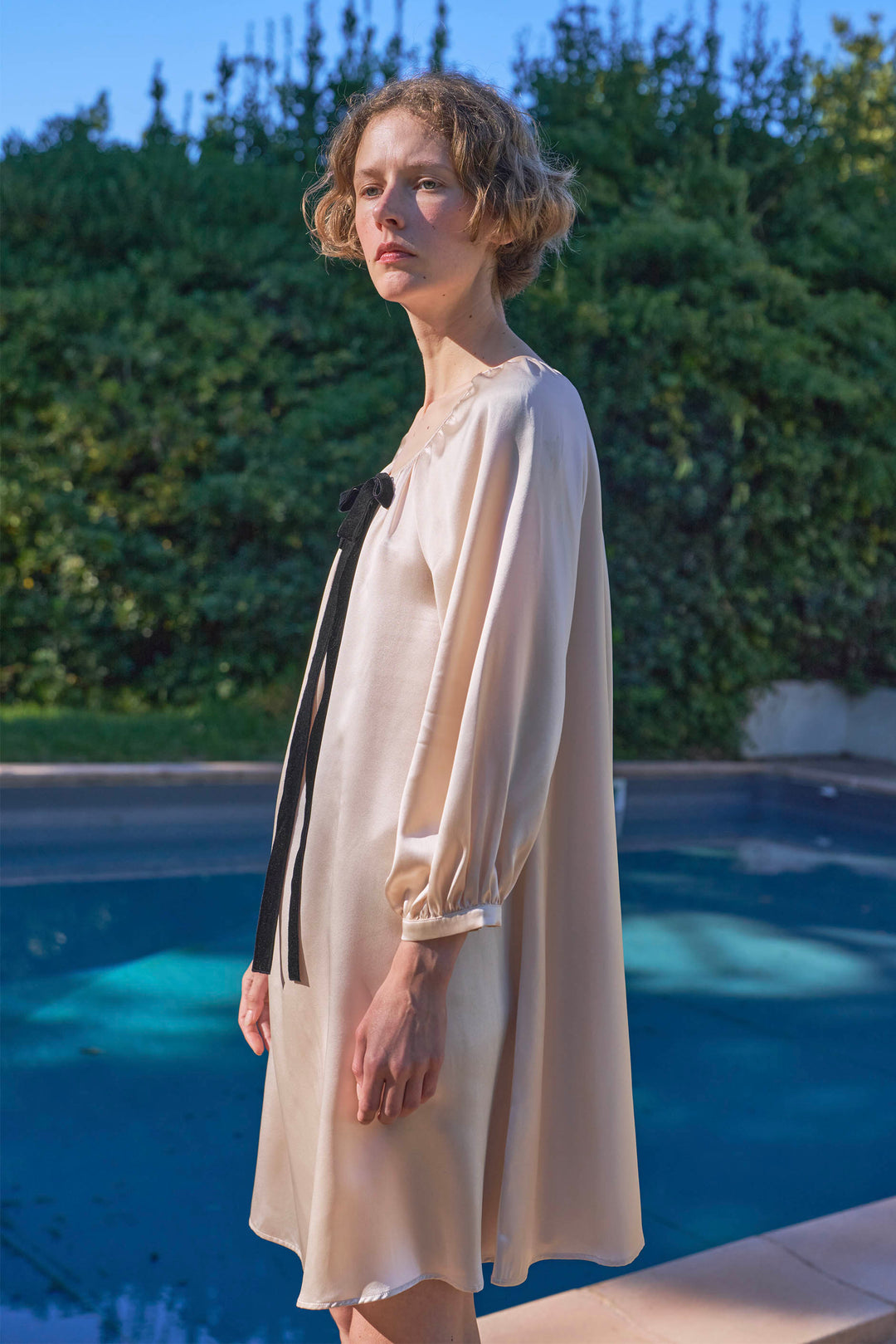 My Party 22 Momme Silk Bow Robe
