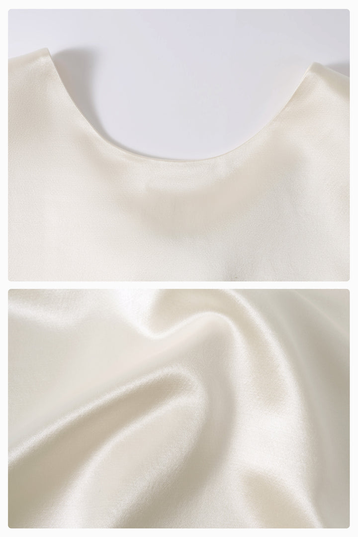 PAJA Summer Shimmer Silk Wool Satin Reversible Front-Back Dress