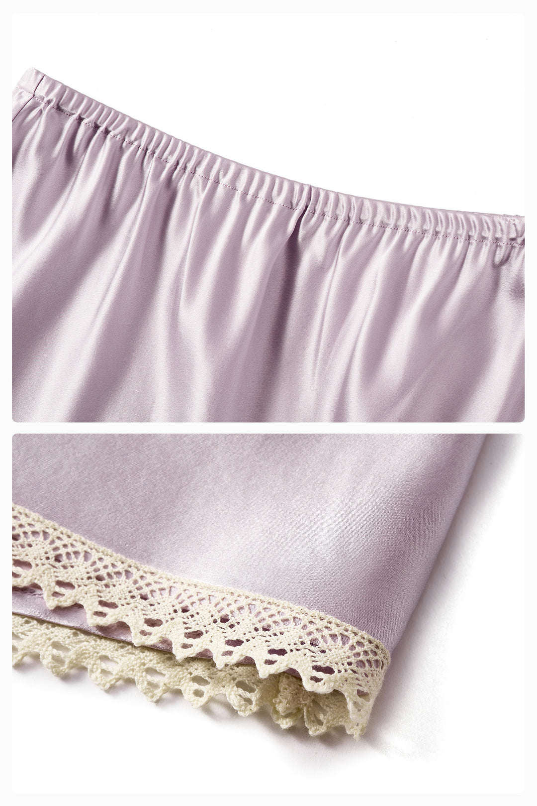 PAJA Farm Edit Silk Bias-Cut Lace Top & Skirt Set - Amethyst