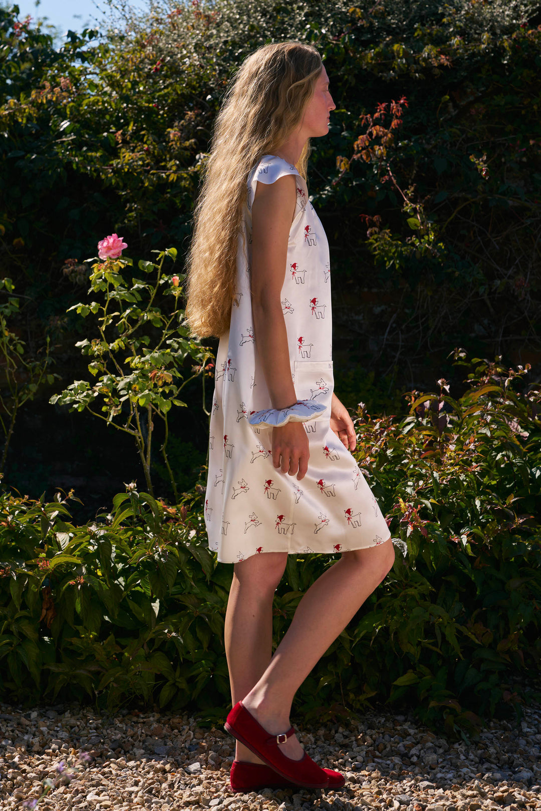 Bubbie 22 Momme Silk Printed Sleeveless Dress