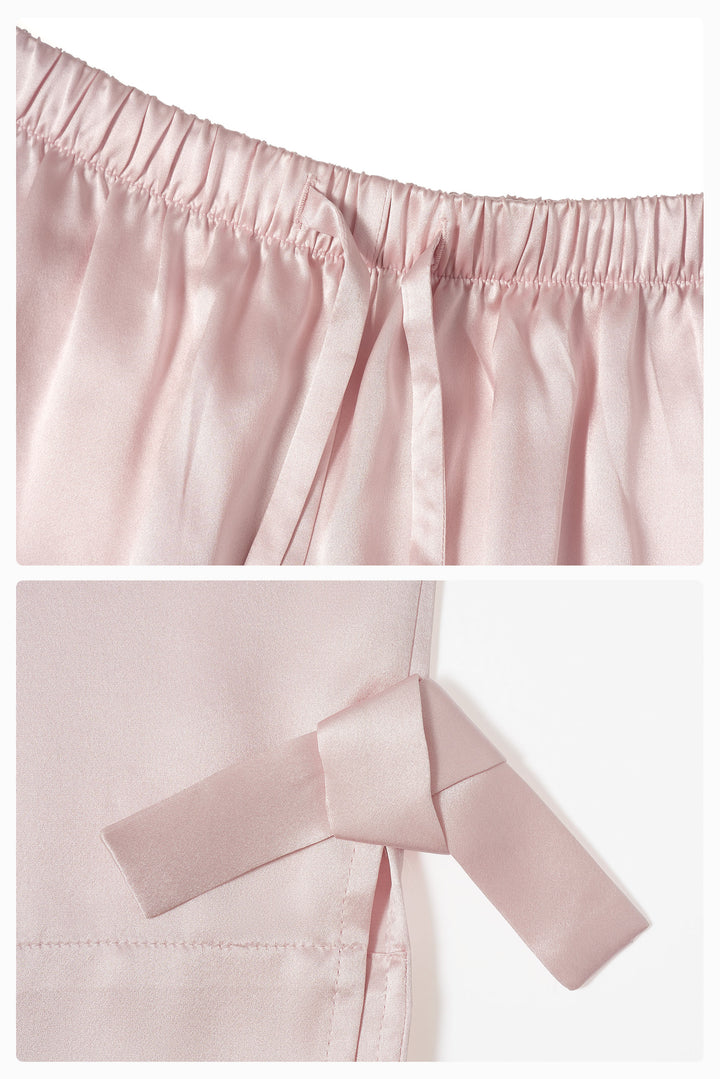 My Party 22 Momme Silk Bow Pajama Set