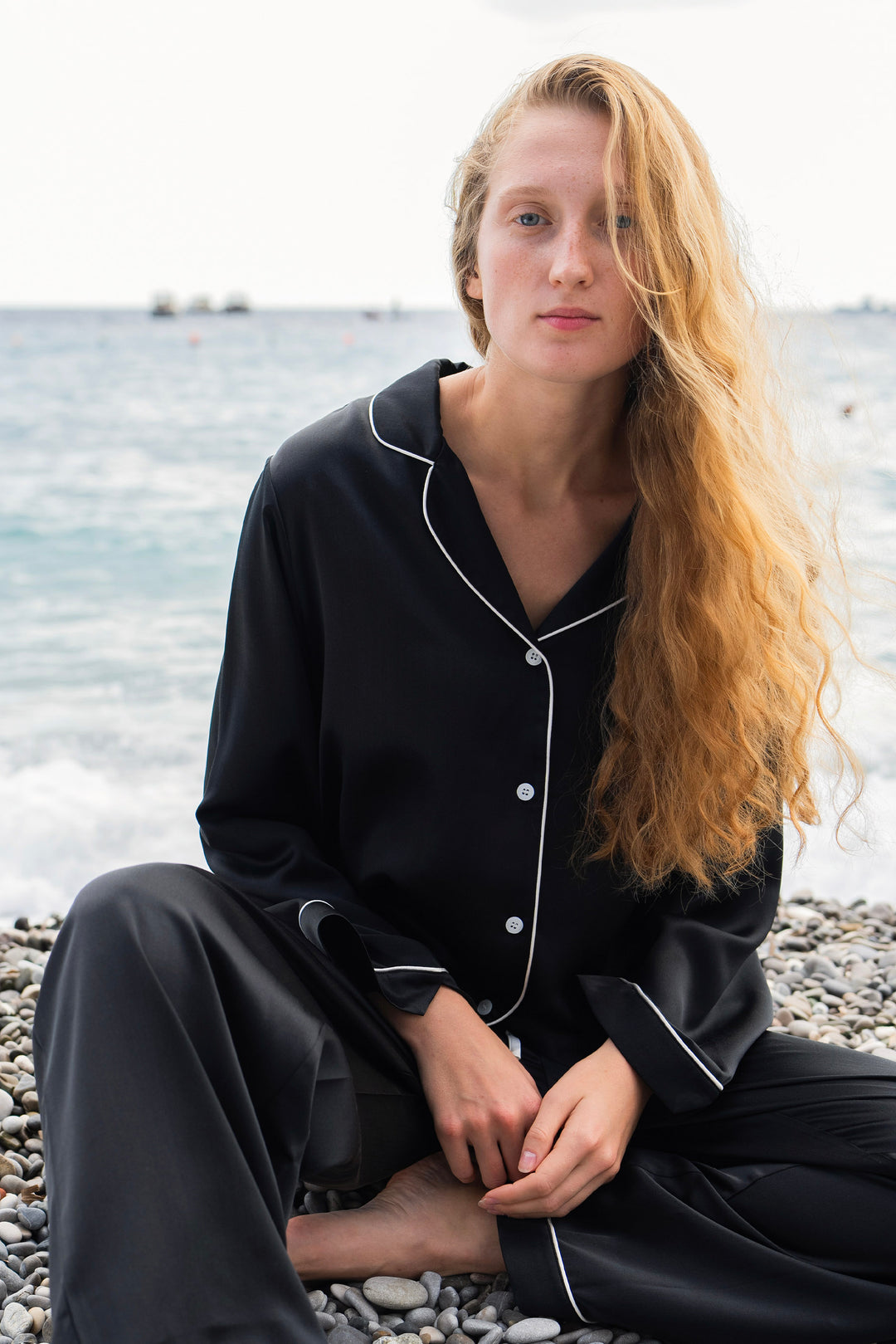 Love in Silk Gift Set | Classic Little Heart Pajama Set & Eye Mask - Multi Colour