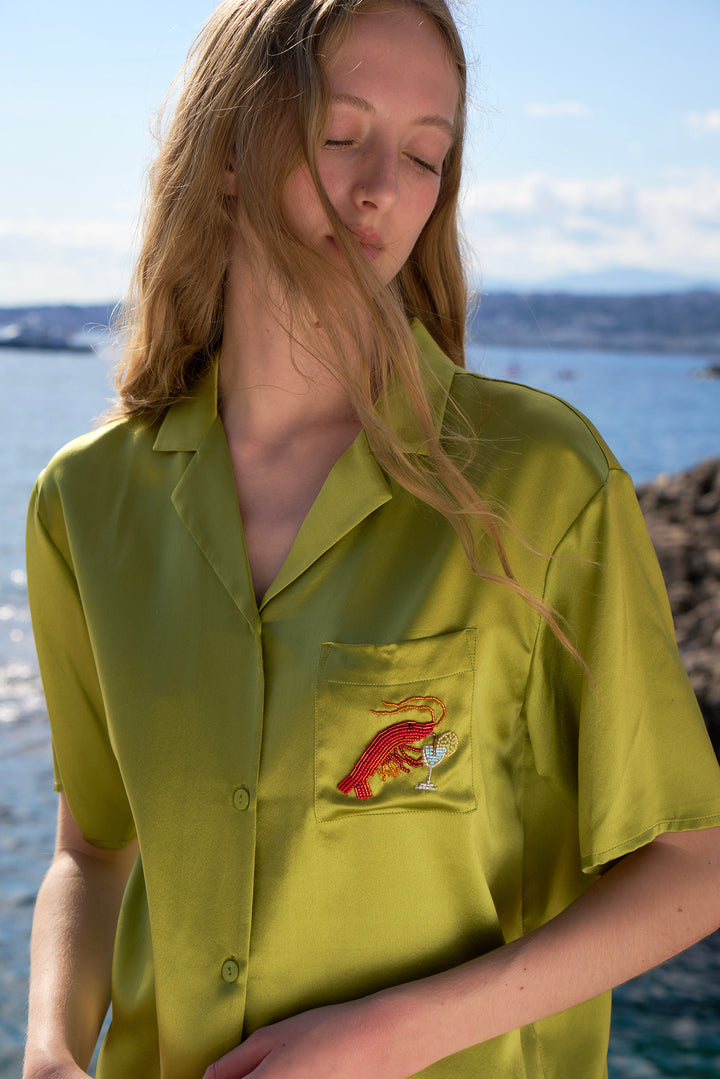 PAJA Beaded Summer Escapes Blouse - Green