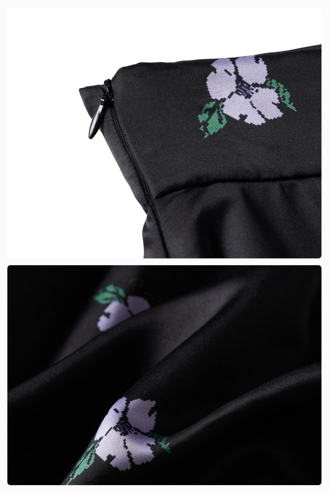 PAJA Summer Shimmer Silk Wool Satin Printed Tie-Waist Long Skirt