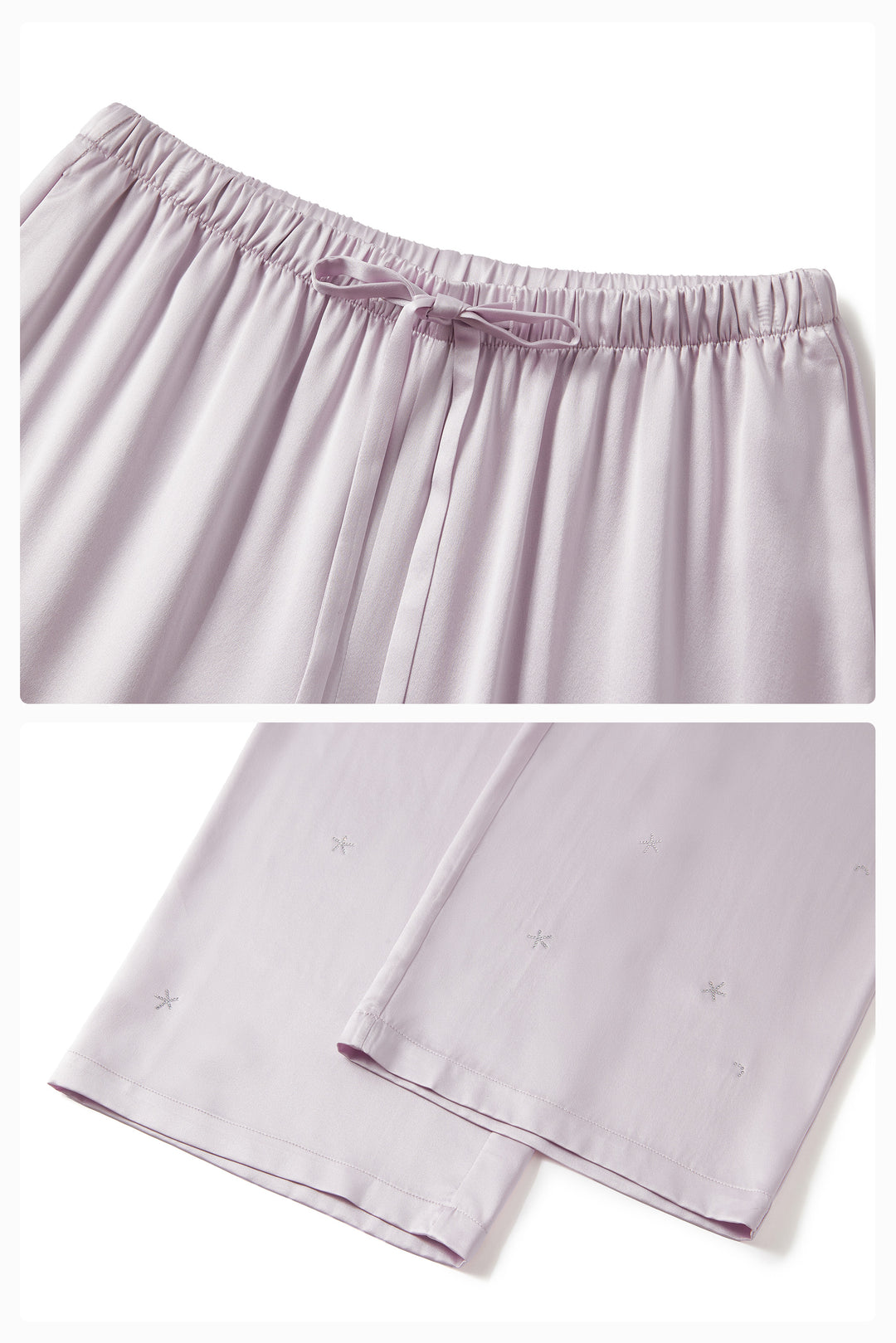 VEGA Collection Silk Rhinestone-Embellished Long Sleeve Set - Amethyst