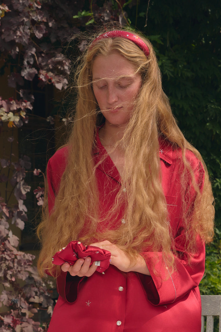 VEGA Women’s 22mm Mulberry Silk Crystal Padded Headband-Silk Accessories-Not Just Pajama