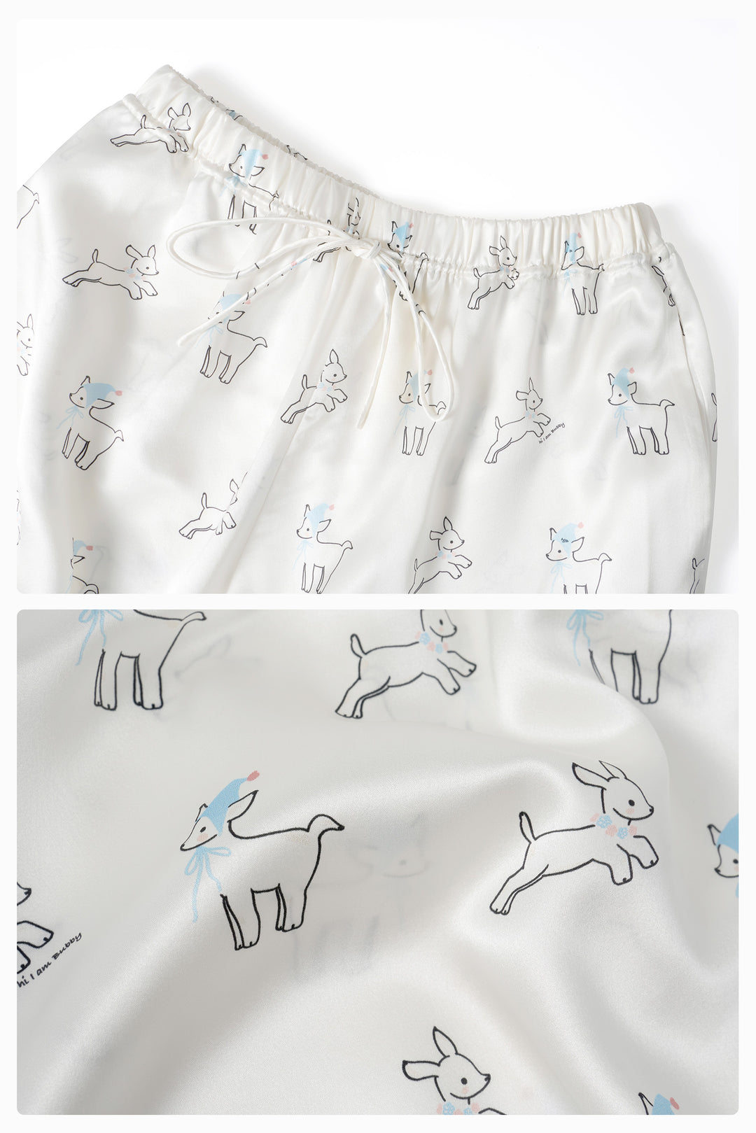 Bubbie 22 Momme Silk Printed Short-Sleeve Pajama Set