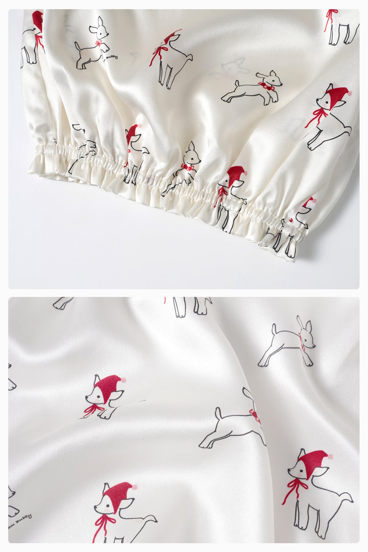 Bubbie 22 Momme Silk Peter Pan Collar Short Pajama Set