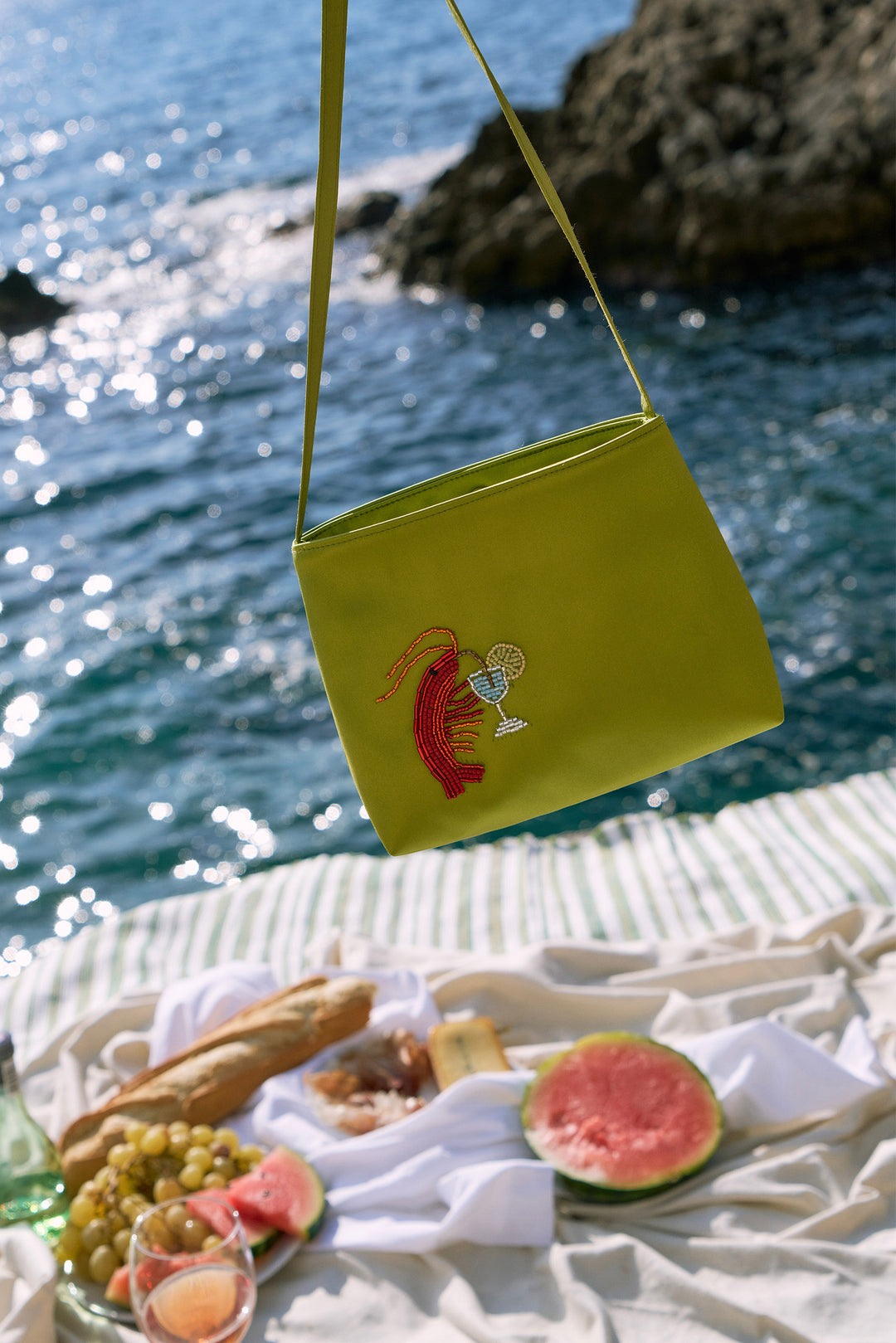 PAJA Beaded Summer Escapes Silk Handbag - Green