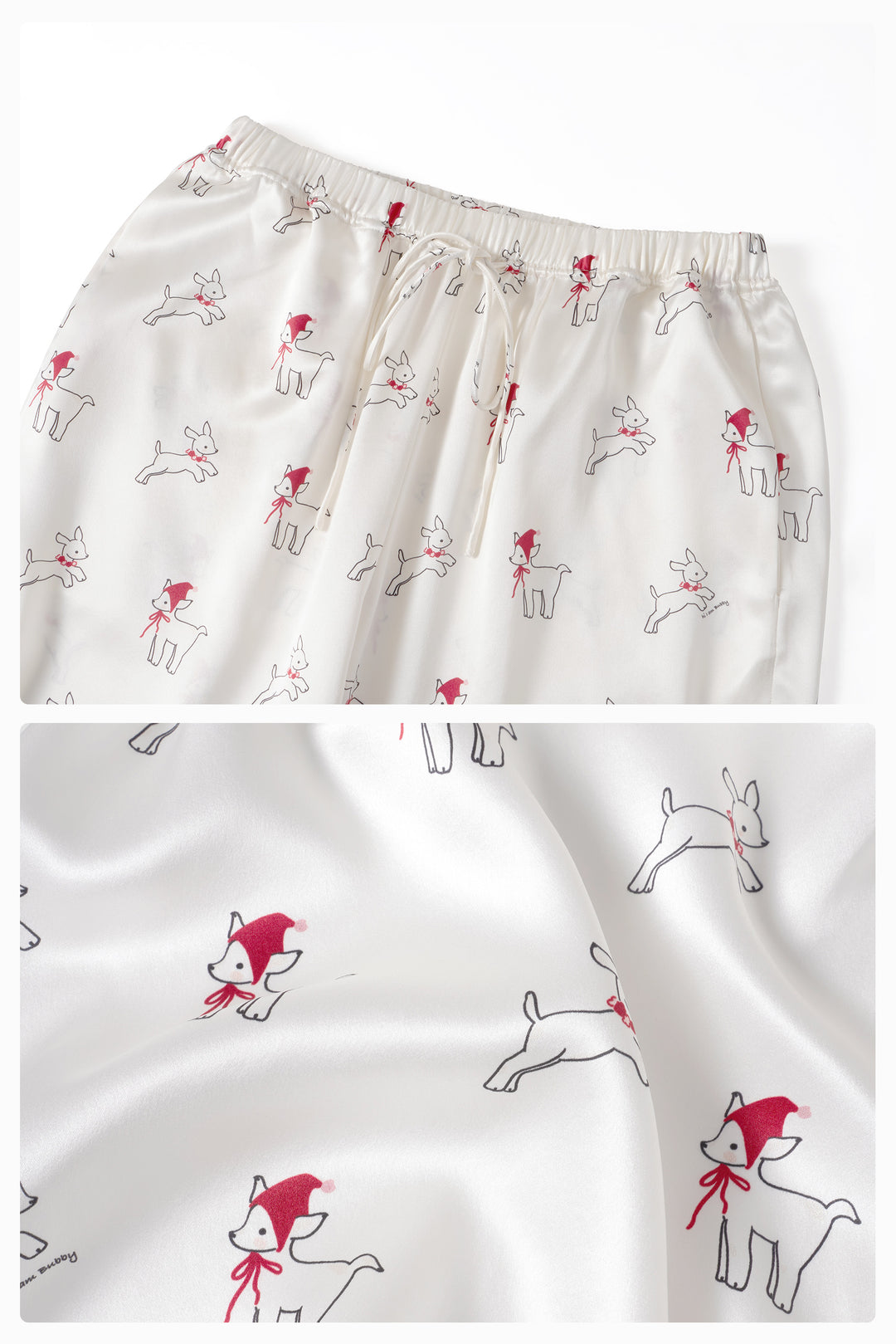 Bubbie 22 Momme Silk Printed Long-Sleeve Pajama Set