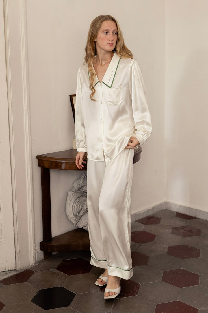 Christmas Spirit Silk Set | French Style Silk Long Set & Matching Scrunchie