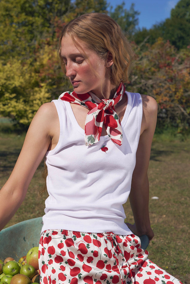 Farm Edit Red Turnip Modal-Silk Knit Tank Top