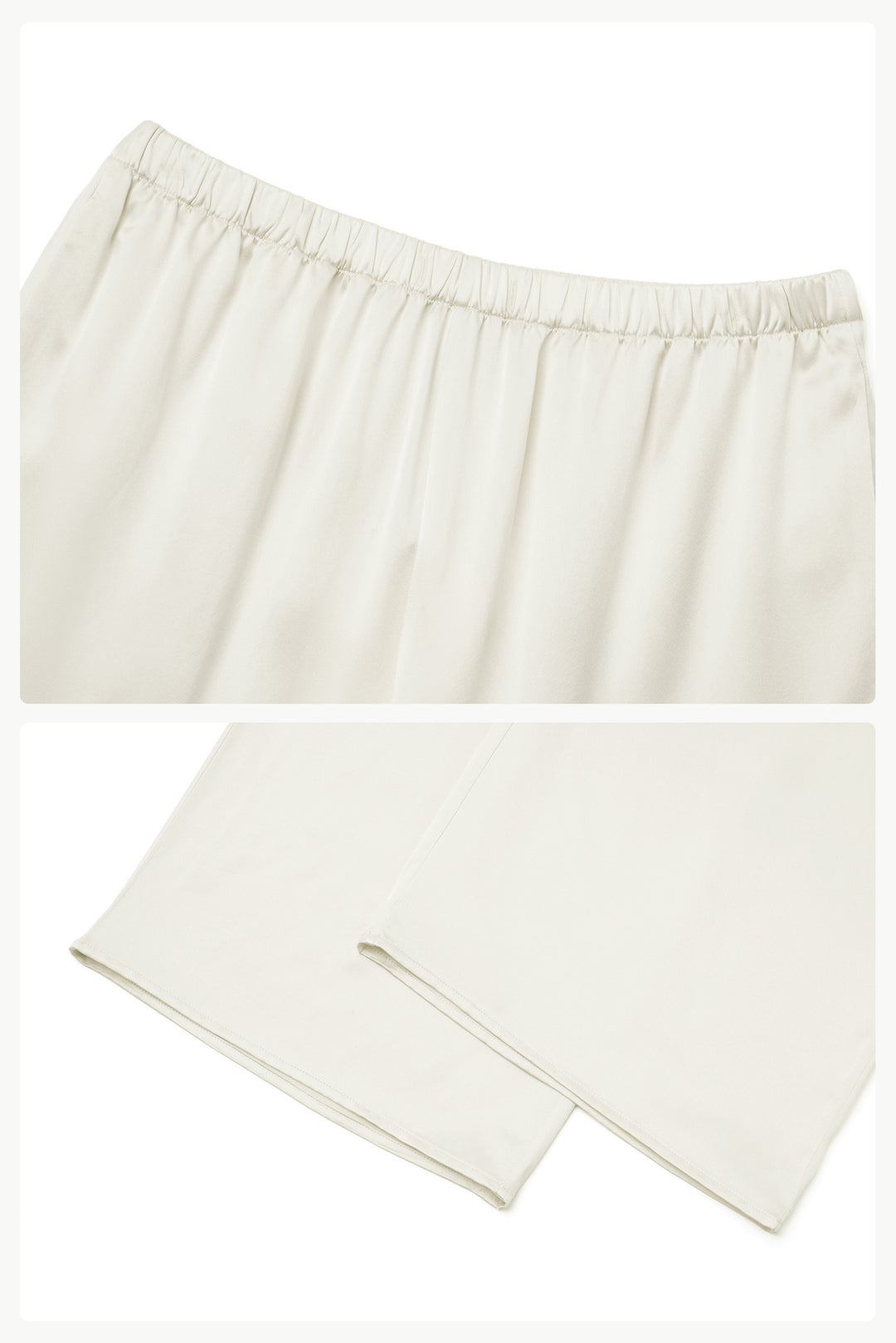 PAJA Beaded Summer Escapes Silk Short Sleeve & Long Pants Set - White