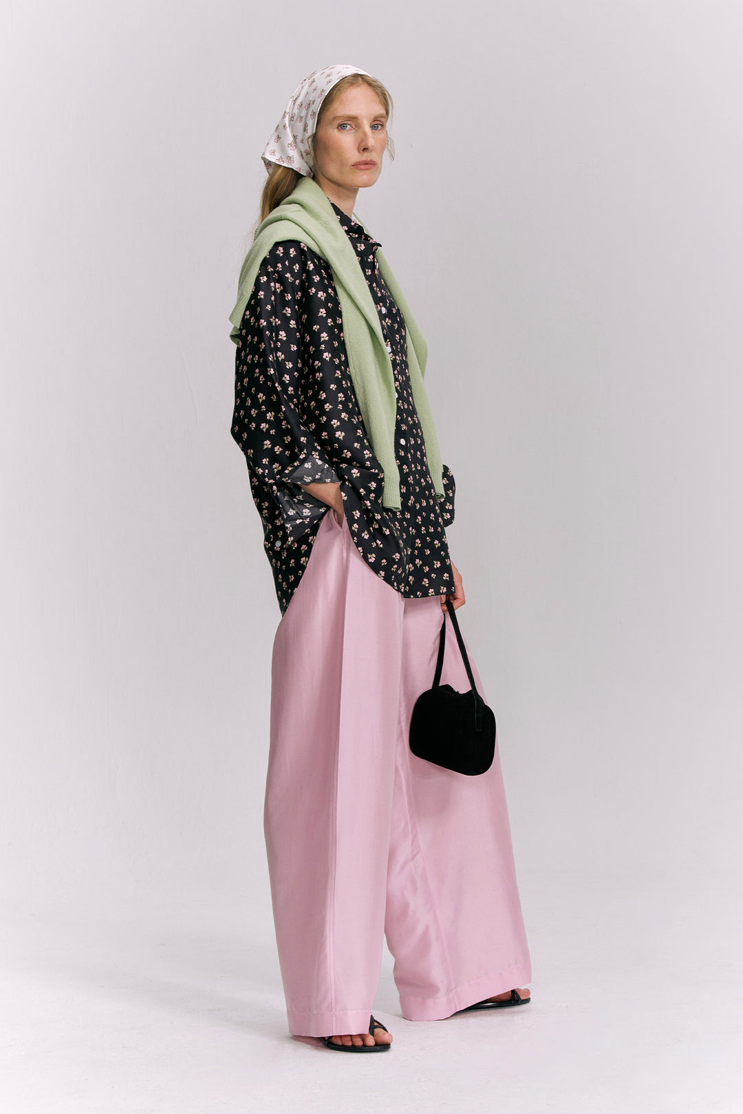 PAJA Farm Edit Dupion Silk Wide-Leg Trousers - Pink