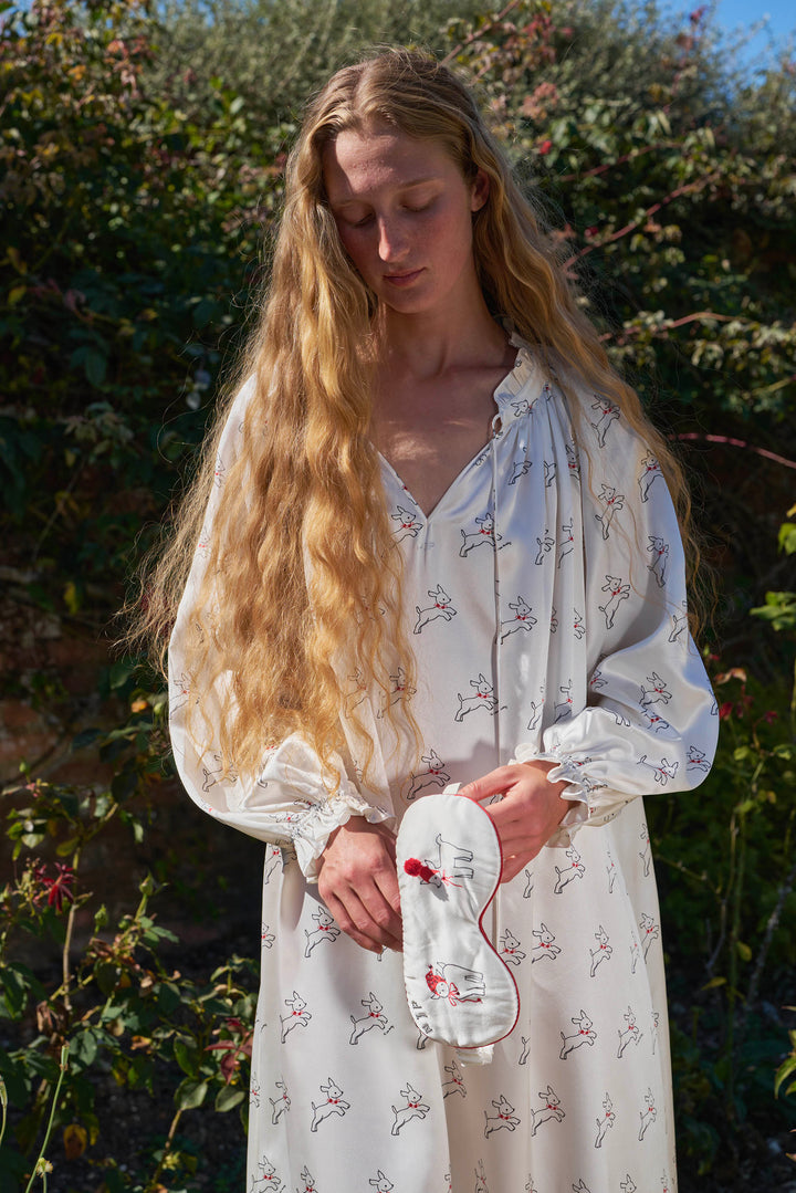 Bubbie 22 Momme Silk Printed Long Robe