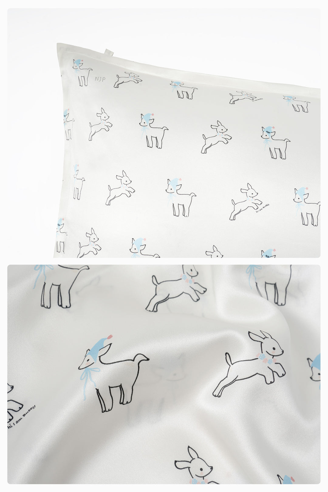 Bubbie 22 Momme Silk Printed Rhinestone Pillowcase