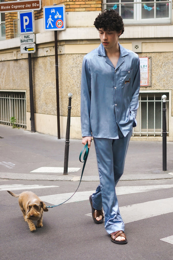 Puppy Edition Men's Dachshund Charm Silk Lounge Set