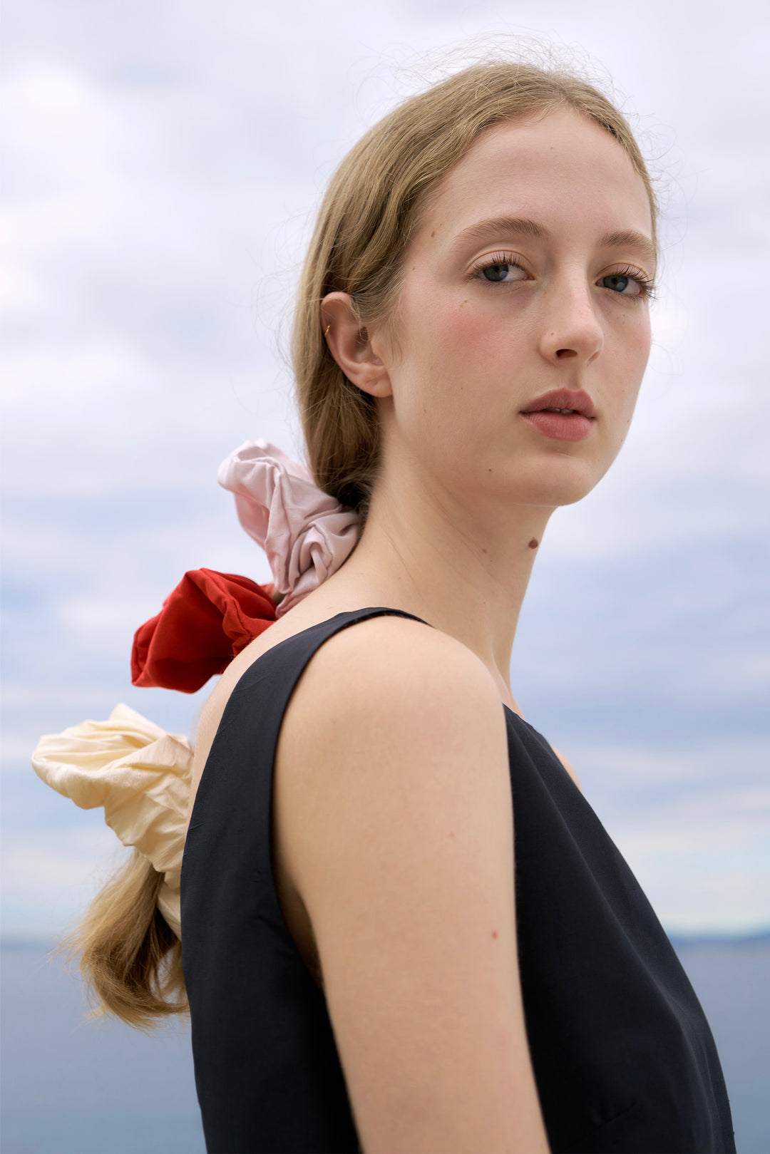 PAJA Berries Dupion Silk Oversized Scrunchie - Corn Yellow