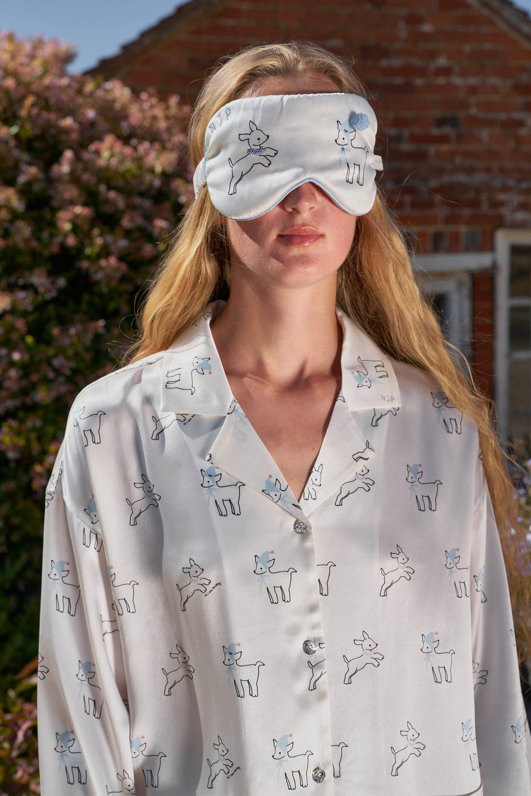Bubbie 22 Momme Silk Printed Long-Sleeve Pajama Set