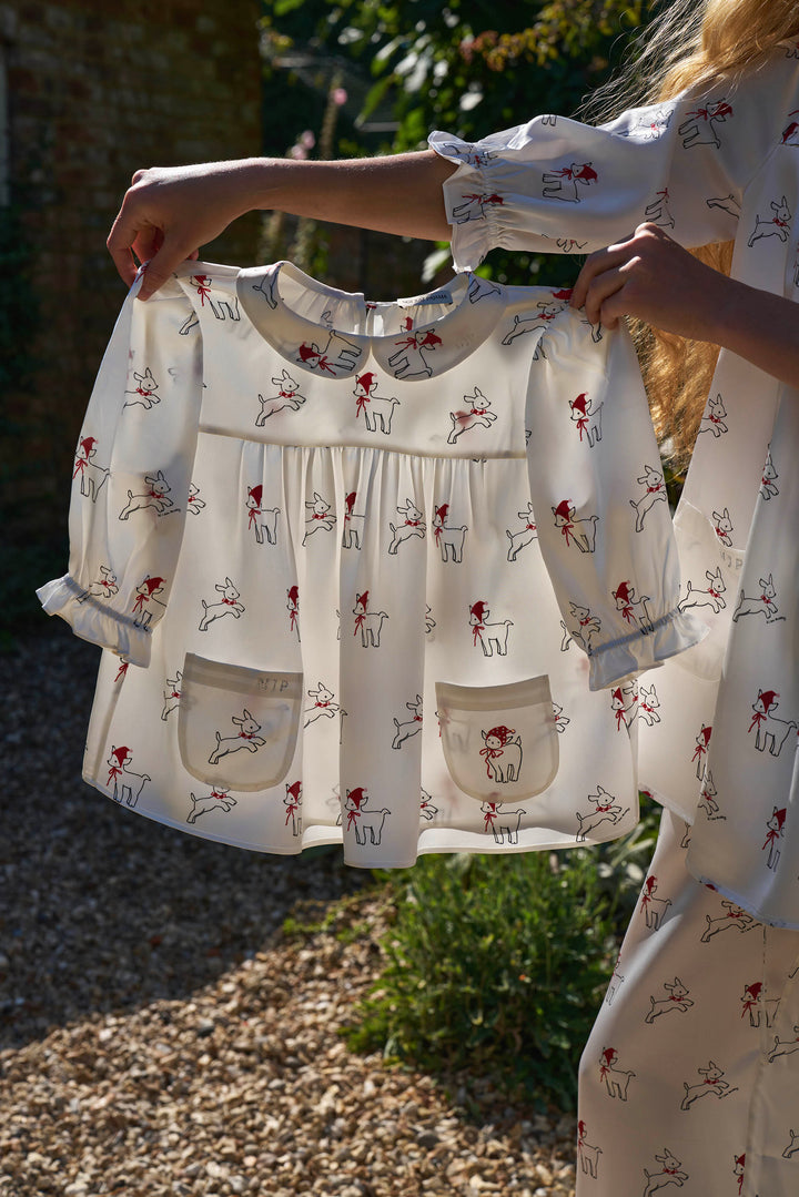 Kids Bubbie 22 Momme Silk Peter Pan Collar Short Pajama Set – Made to Order