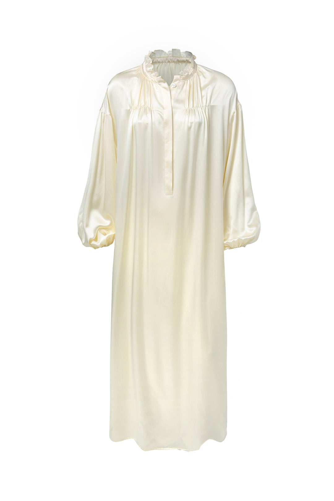 After-Party Collection Vintage Silk Blouse Dress - Ivory, Ivory / XL After-Party Collection Vintage Silk Blouse Dress - Ivory, Ivory / XL
