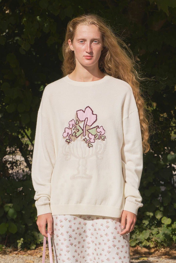 PAJA Farm Edit Jacquard-Knit Crew Neck Sweater