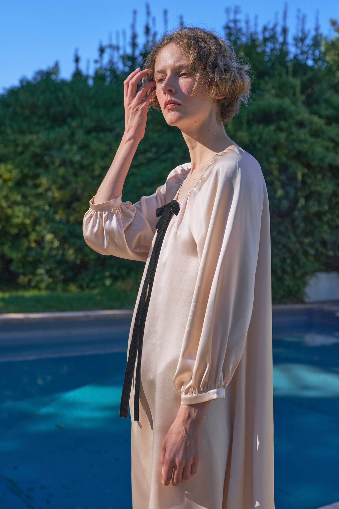 My Party 22 Momme Silk Bow Robe