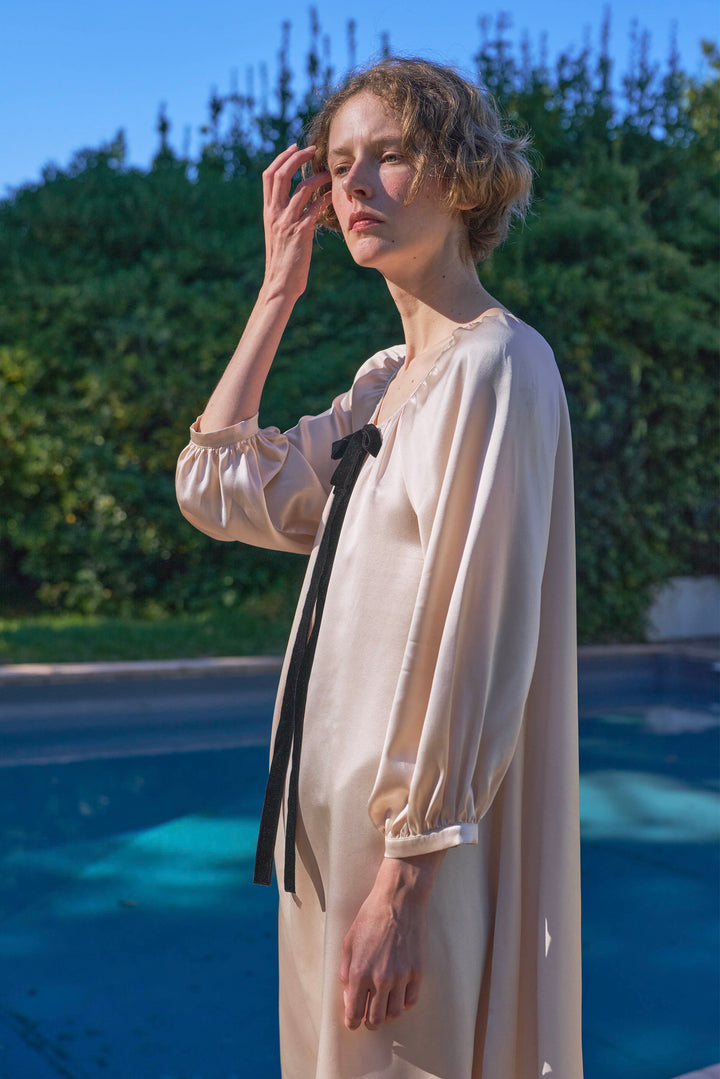 My Party 22 Momme Silk Bow Robe