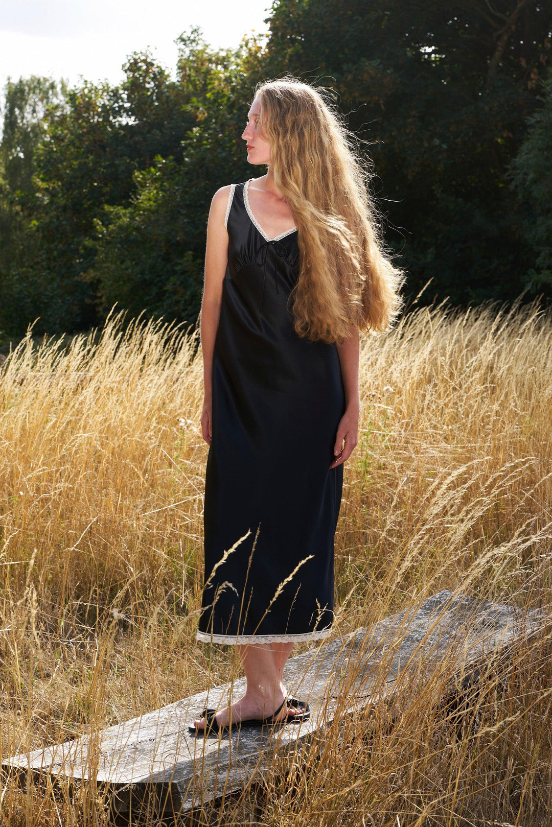 PAJA Farm Edit Silk Bias-Cut Lace Dress Not Just Pajama PAJA Farm Edit Silk Bias-Cut Lace Dress Not Just Pajama