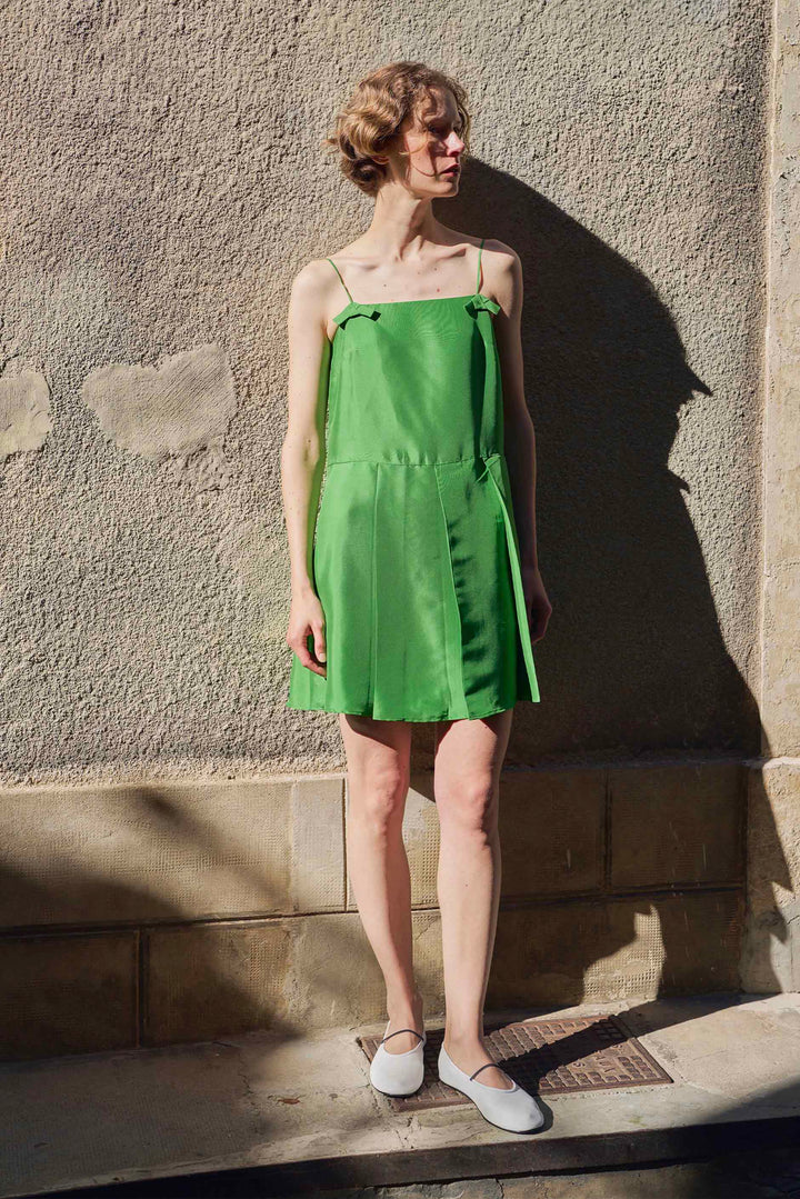 PAJA Out After Brunch Mulberry Silk Pleated Slip Dress with Adjustable Straps in 100% mulberry silk by Not Just Pajama - image 20