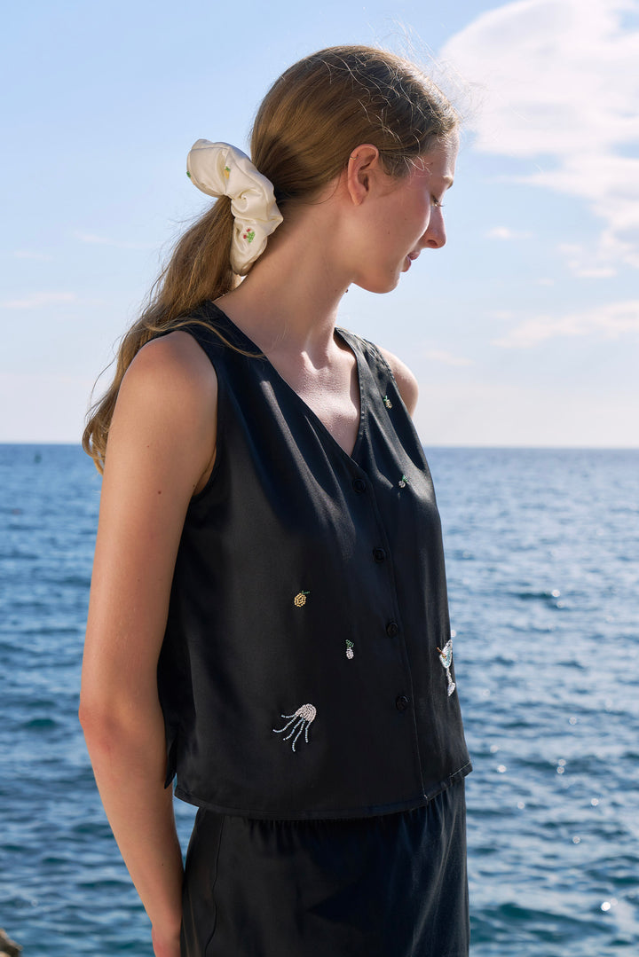 PAJA Beaded Summer Escapes Silk Vest