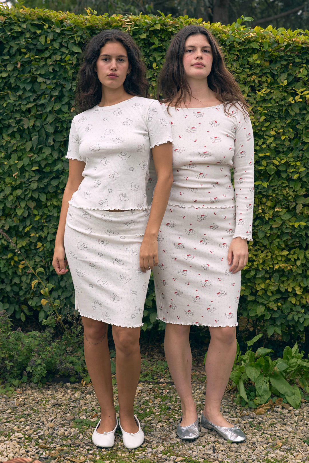Kiki Cat Wool Silk Knit Midi Skirt