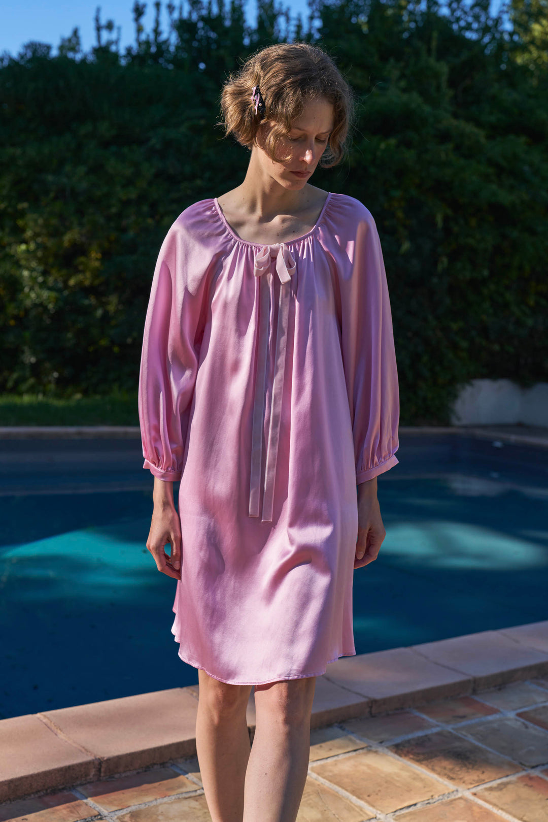 My Party 22 Momme Silk Bow Robe