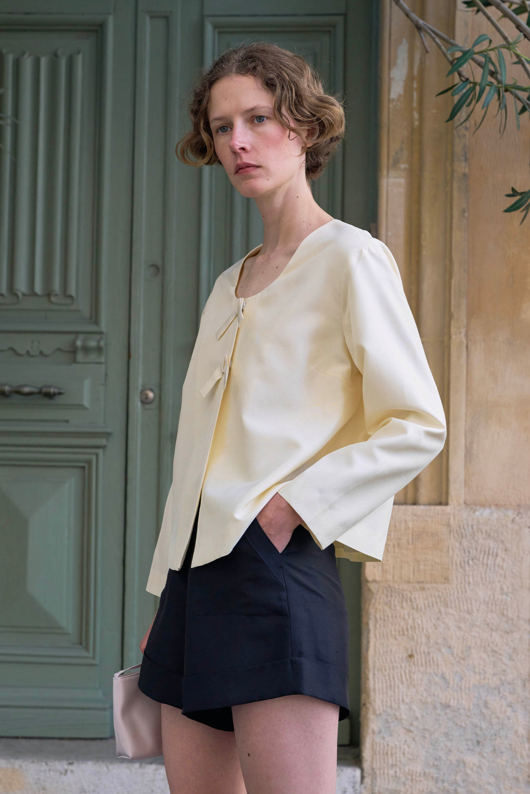 PAJA Out After Brunch Mulberry Silk High-Waisted Shorts