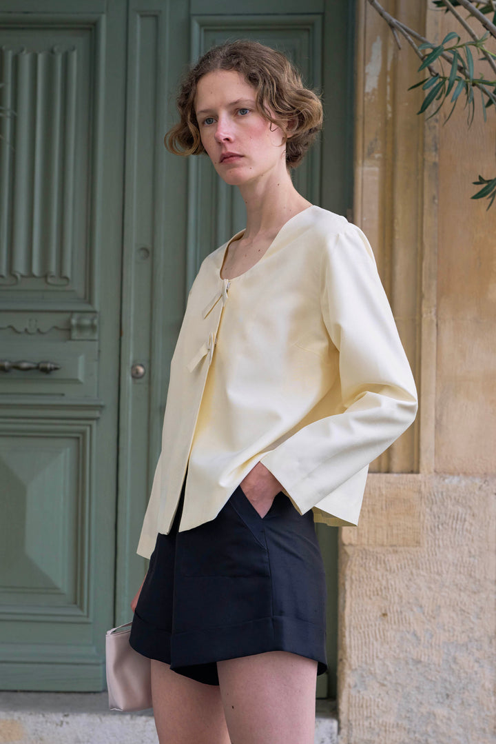 PAJA Out After Brunch Mulberry Silk High-Waisted Shorts