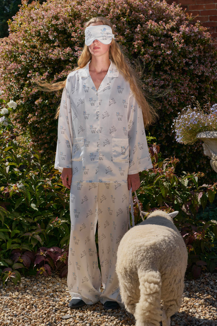 Bubbie 22 Momme Silk Printed Long-Sleeve Pajama Set