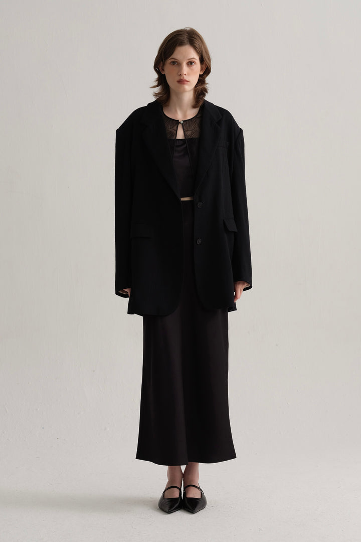 PAJA Farm Edit Classic Wool Blazer - Black